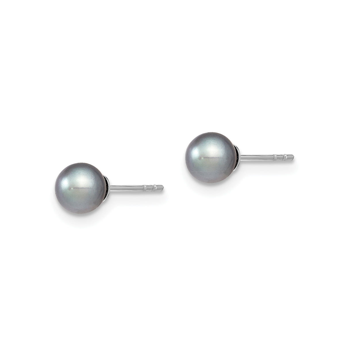 Sterling Silver Stud Earrings with Pearl, Classic Round Design, Minimalist Style