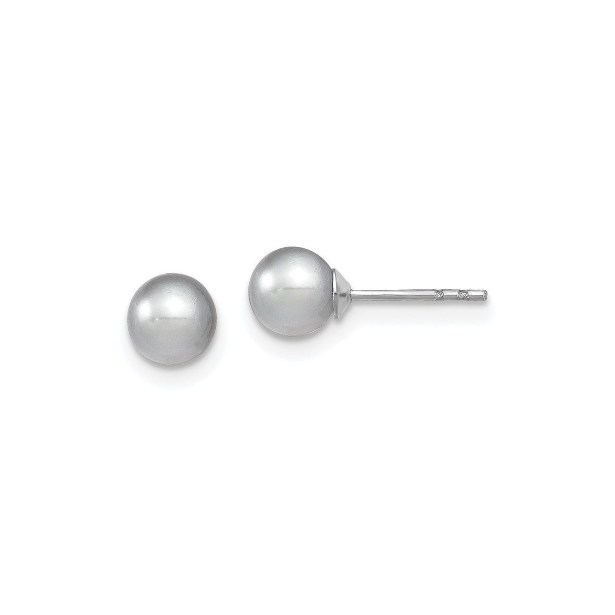 Sterling Silver Stud Earrings with Pearl, Classic Round Design, Minimalist Style