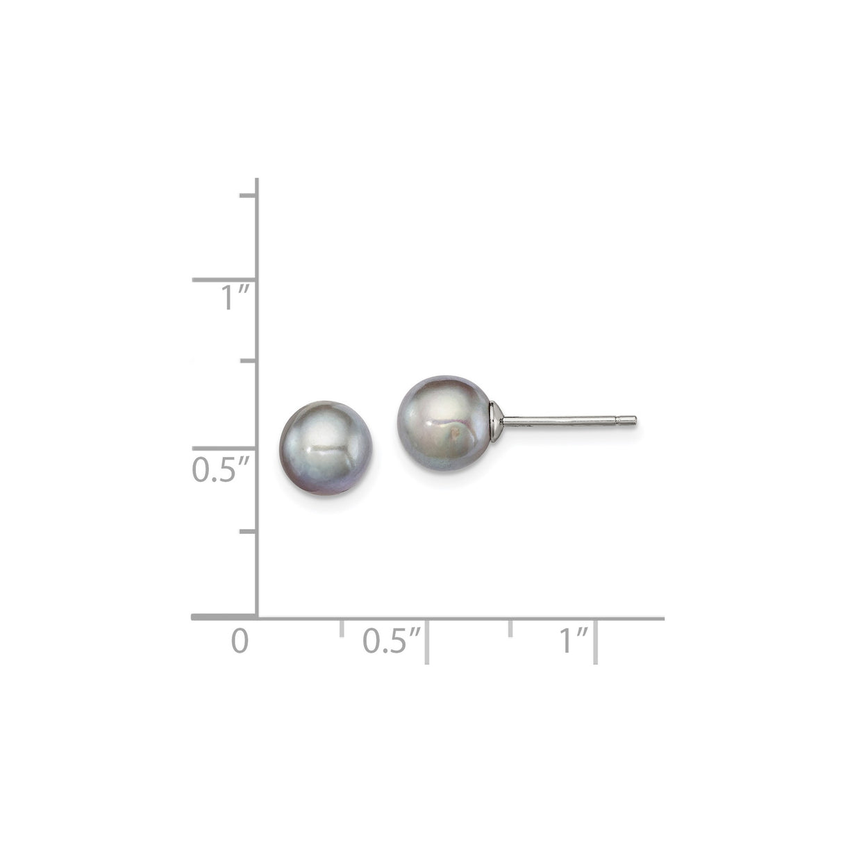 Sterling Silver Stud Earrings with Pearl, Polished Minimalist Design for Women or Unisex Wear