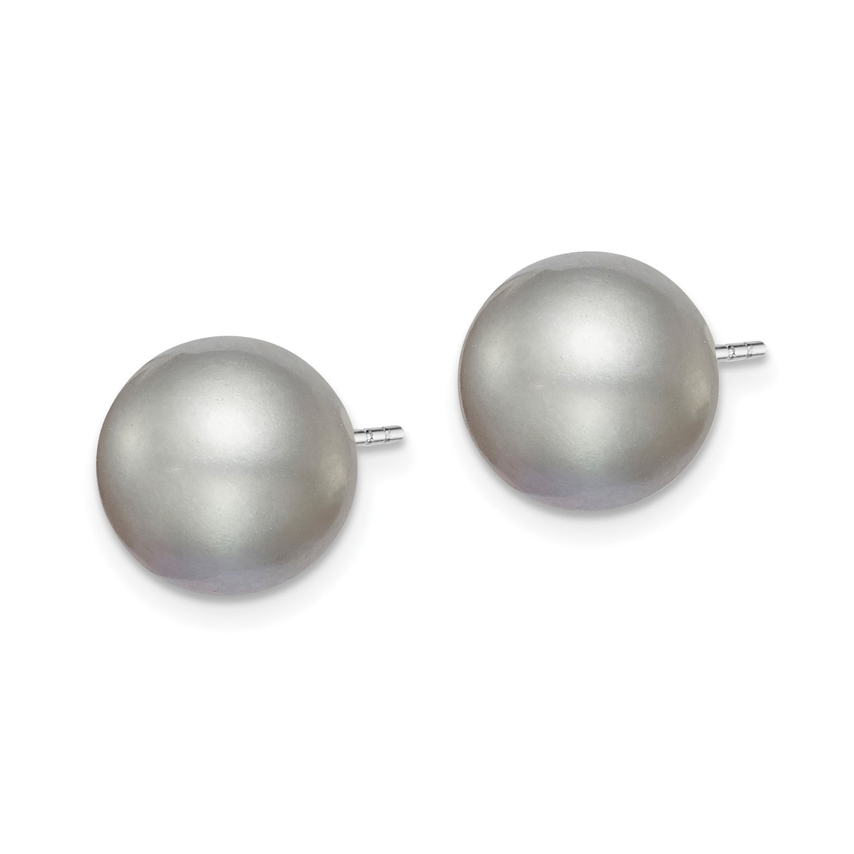 Sterling Silver Pearl Stud Earrings with Round White Simulated Pearls, Classic Minimalist Design