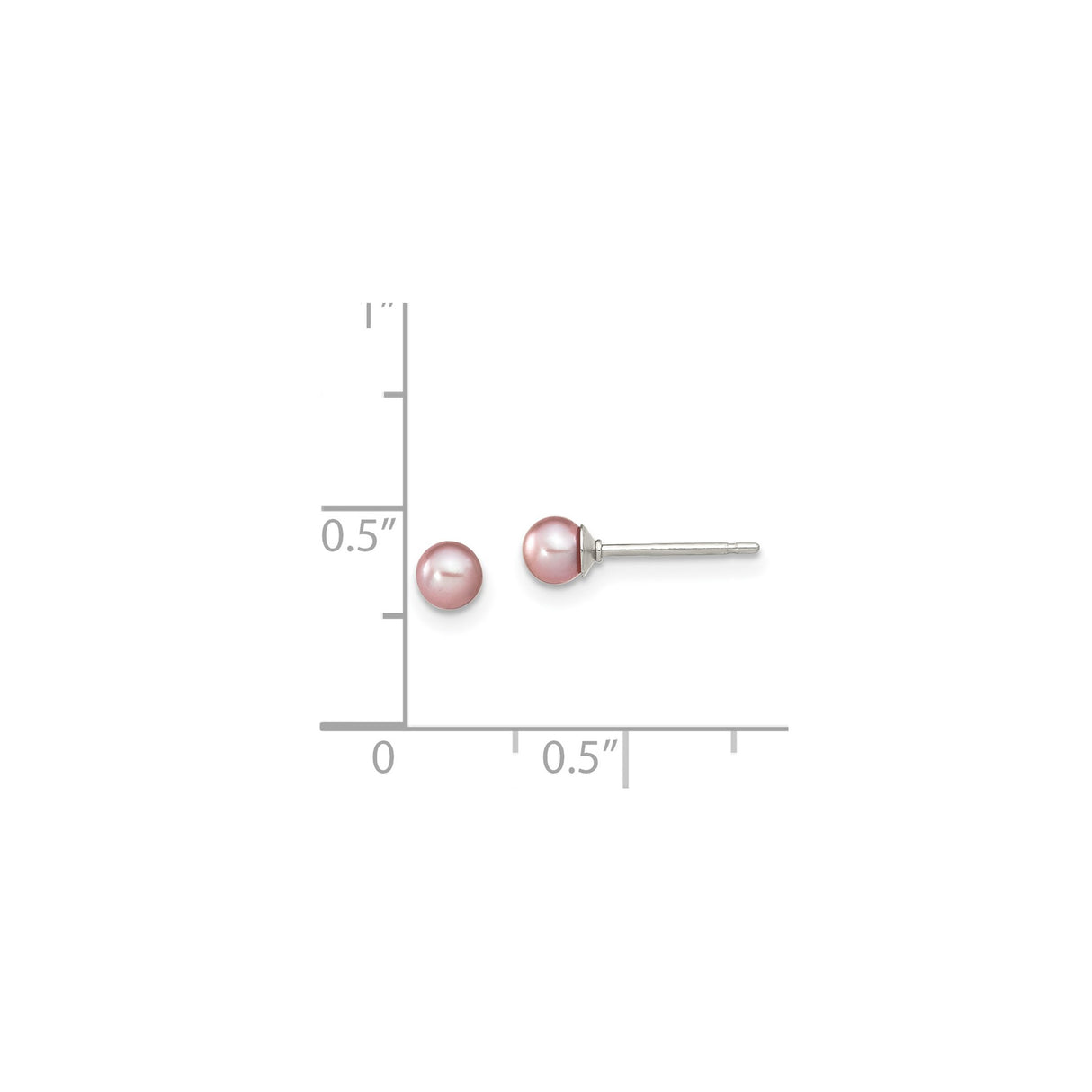 Sterling Silver Stud Earrings with Pink Freshwater Pearls, Classic Minimalist Design for Women