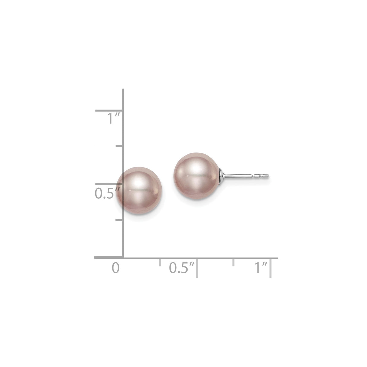 Sterling Silver Pearl Stud Earrings, Classic Round Freshwater Design for Women