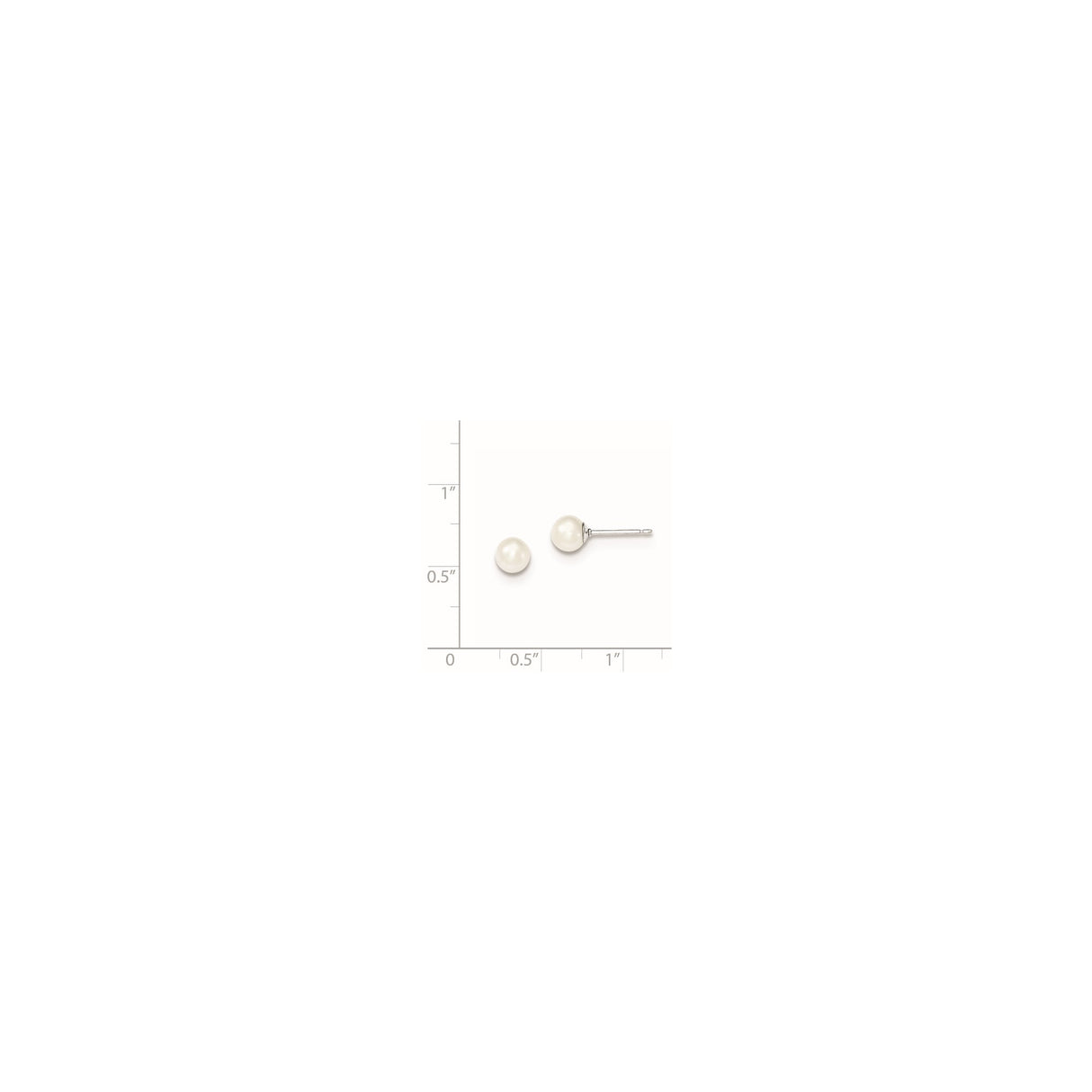 Sterling Silver Pearl Stud Earrings with White Round Freshwater Pearls, Classic Minimalist Design