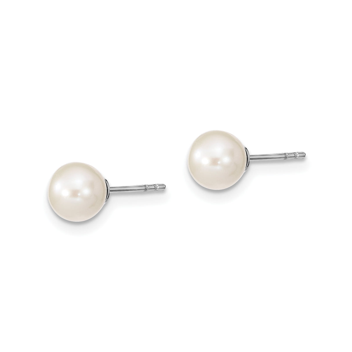Sterling Silver Pearl Stud Earrings, White Freshwater Pearl, Minimalist Bridal Style for Women