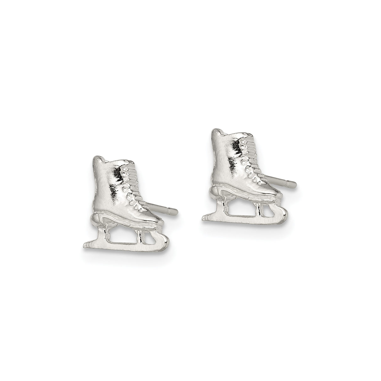 Sterling Silver Ice Skate Boot Stud Earrings, Winter Sports Theme Jewelry
