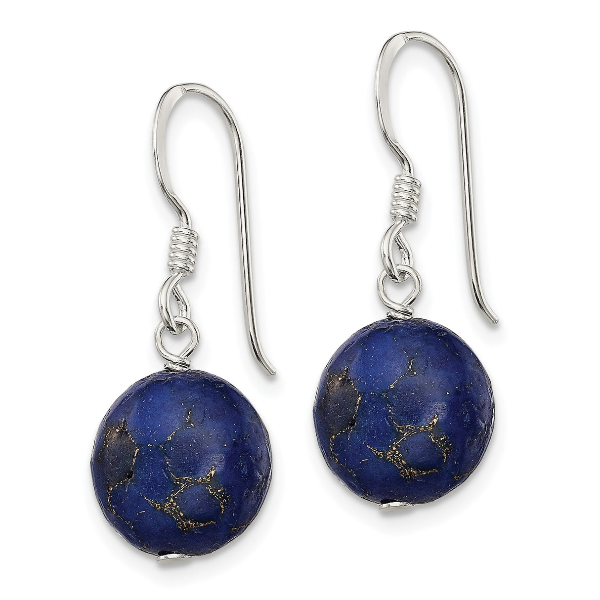 Sterling Silver Dangle Earrings with Lapis Lazuli, Boho Handmade Spiritual Style for Women