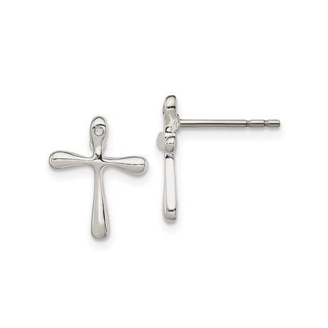 Sterling Silver Cross Pendant with Diamond, Sleek Modern Religious Design for Men and Women