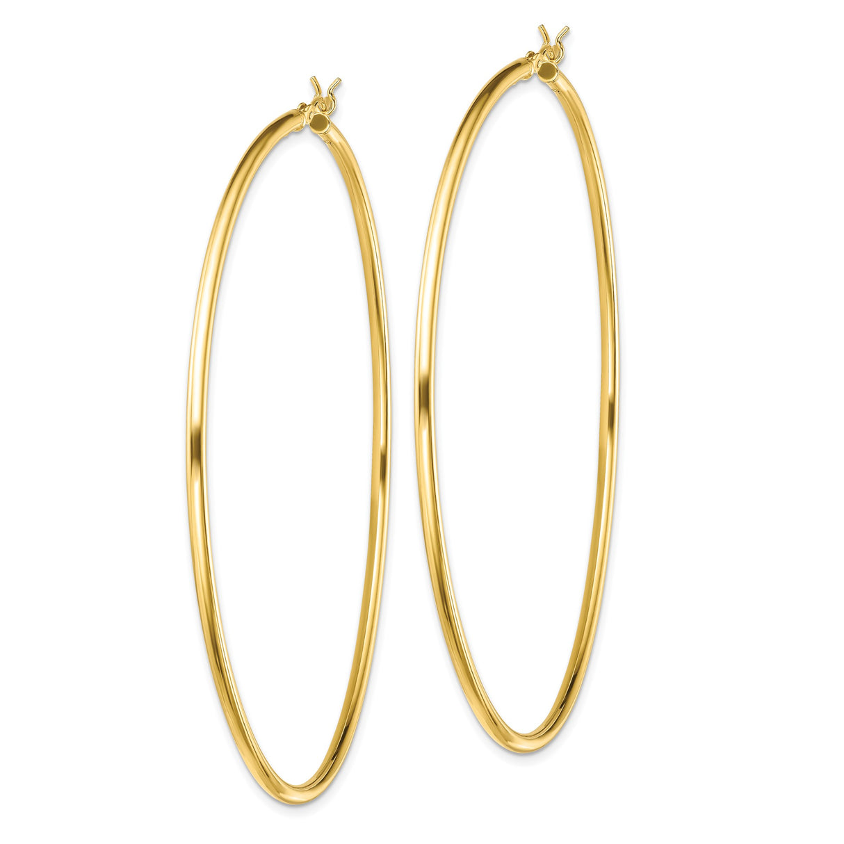 Sterling Silver Large Hoop Earrings, Polished Gold Tone Finish, Minimalist Lightweight Design