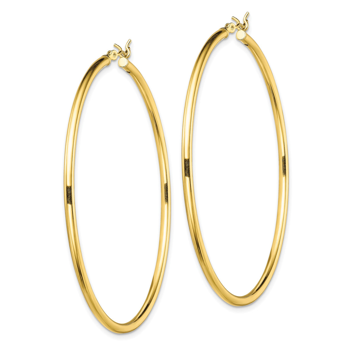 Sterling Silver Gold Plated Hoop Earrings, Lightweight Minimalist Round Design for Women