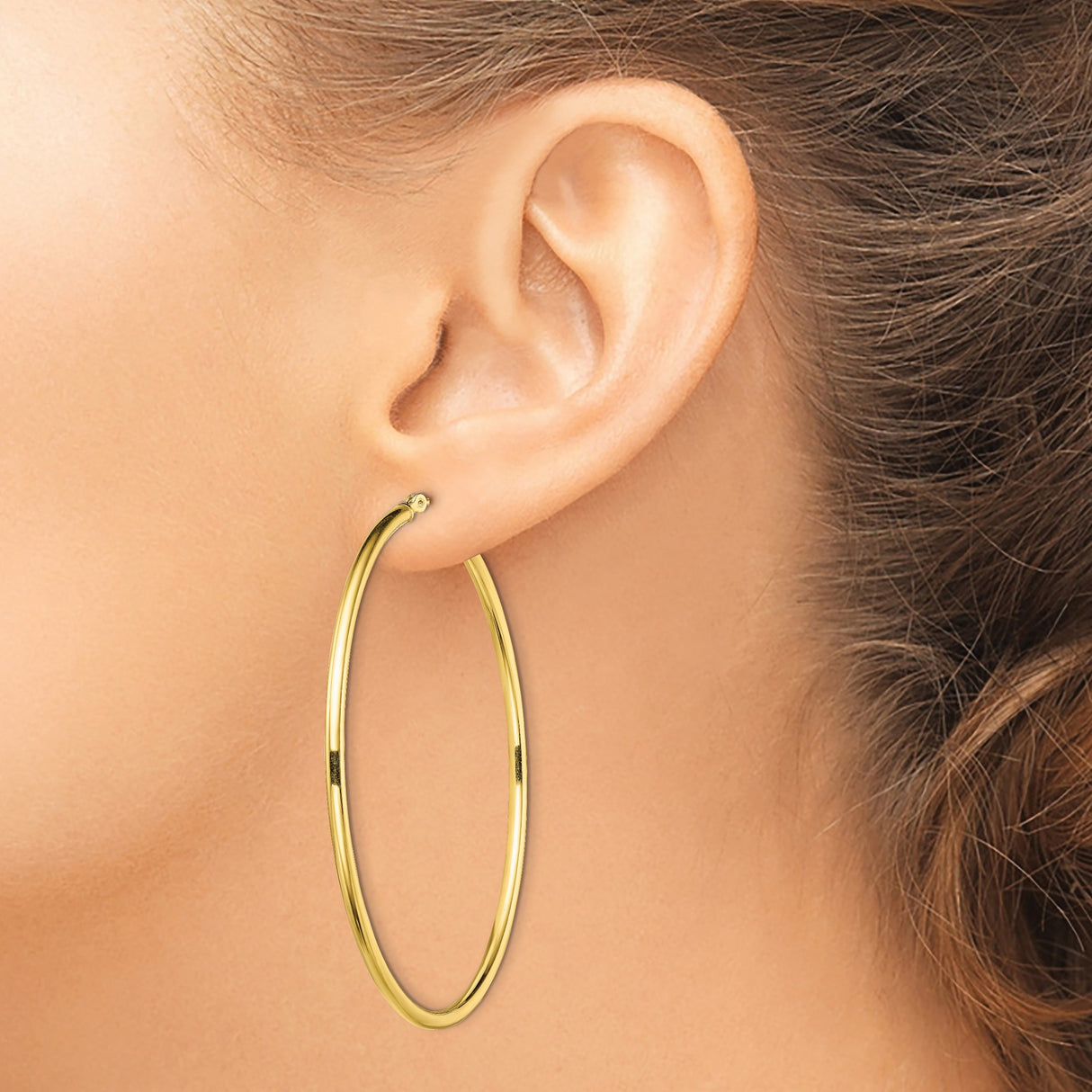 Sterling Silver Gold Plated Hoop Earrings, Lightweight Minimalist Round Design for Women