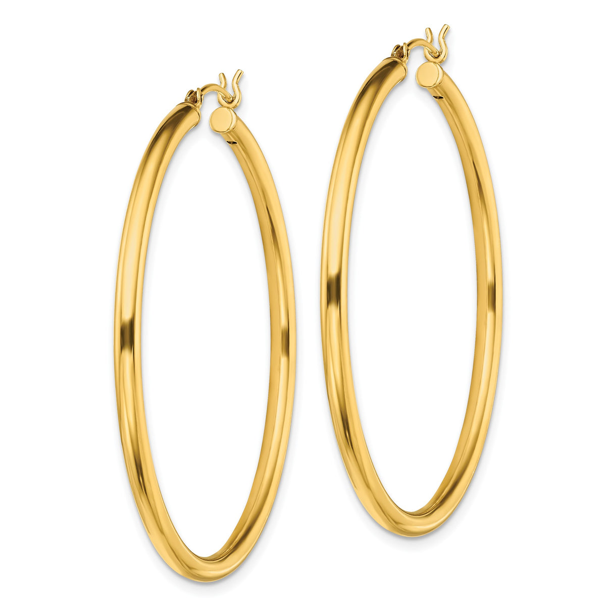Sterling Silver Hoop Earrings with Smooth Finish, Classic Gold Plated Round Tube Design for Women