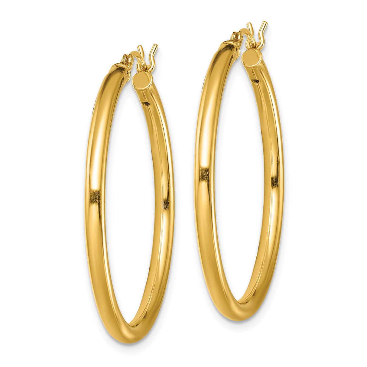 Sterling Silver Gold Plated Hoop Earrings, Classic Round Tube Design, Polished Finish