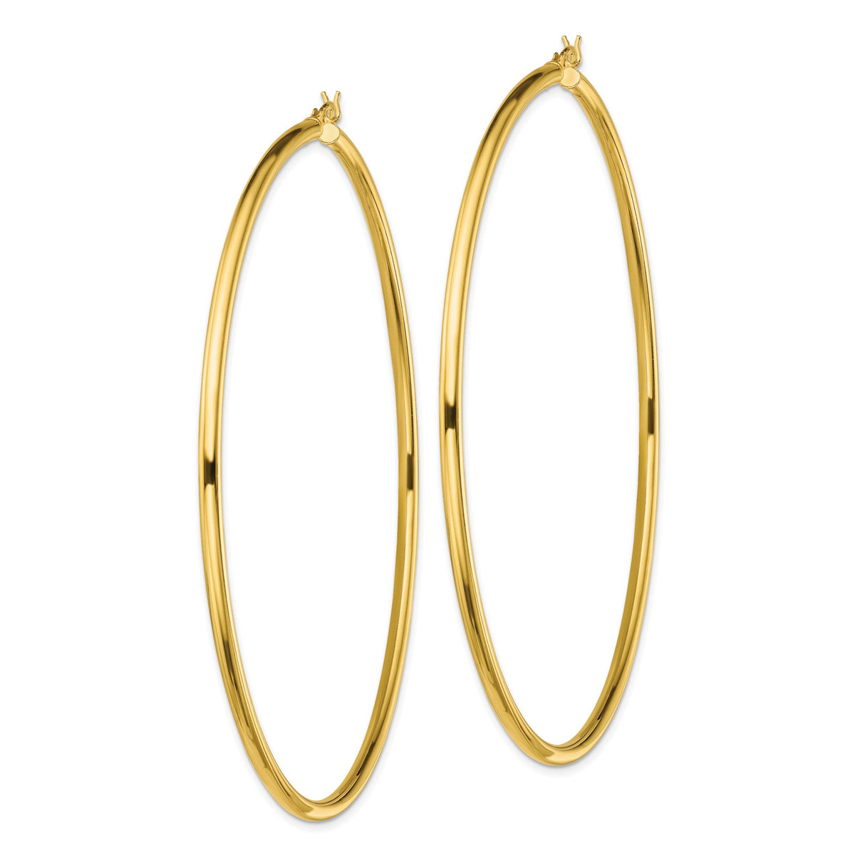 Sterling Silver Hoop Earrings, Large Polished Tube Hoops with Smooth Finish, Lightweight Design