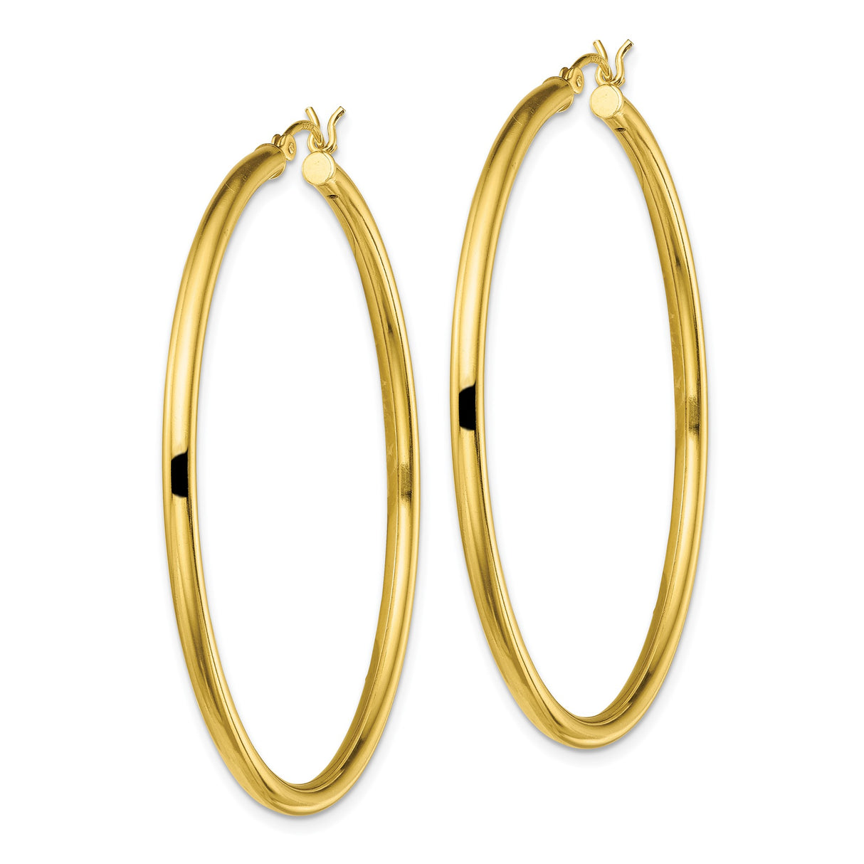 Sterling Silver Hoop Earrings, Gold Plated Classic Round High Polish Design, Sleek Minimalist Style