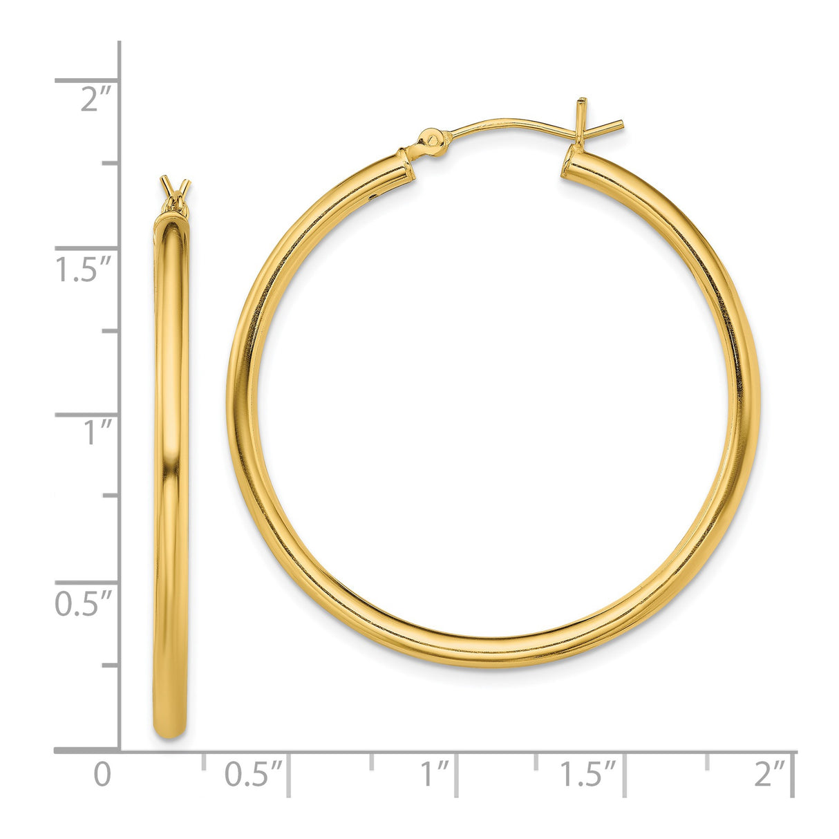 Sterling Silver Tube Hoop Earrings, Gold Plated Smooth Polished Round Hoops for Women