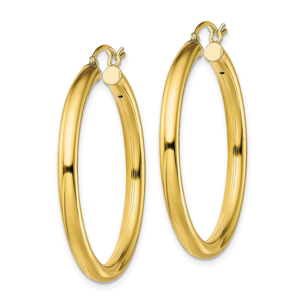 Sterling Silver Gold Plated Hoop Earrings, Smooth Polished Finish, Lightweight Round Design