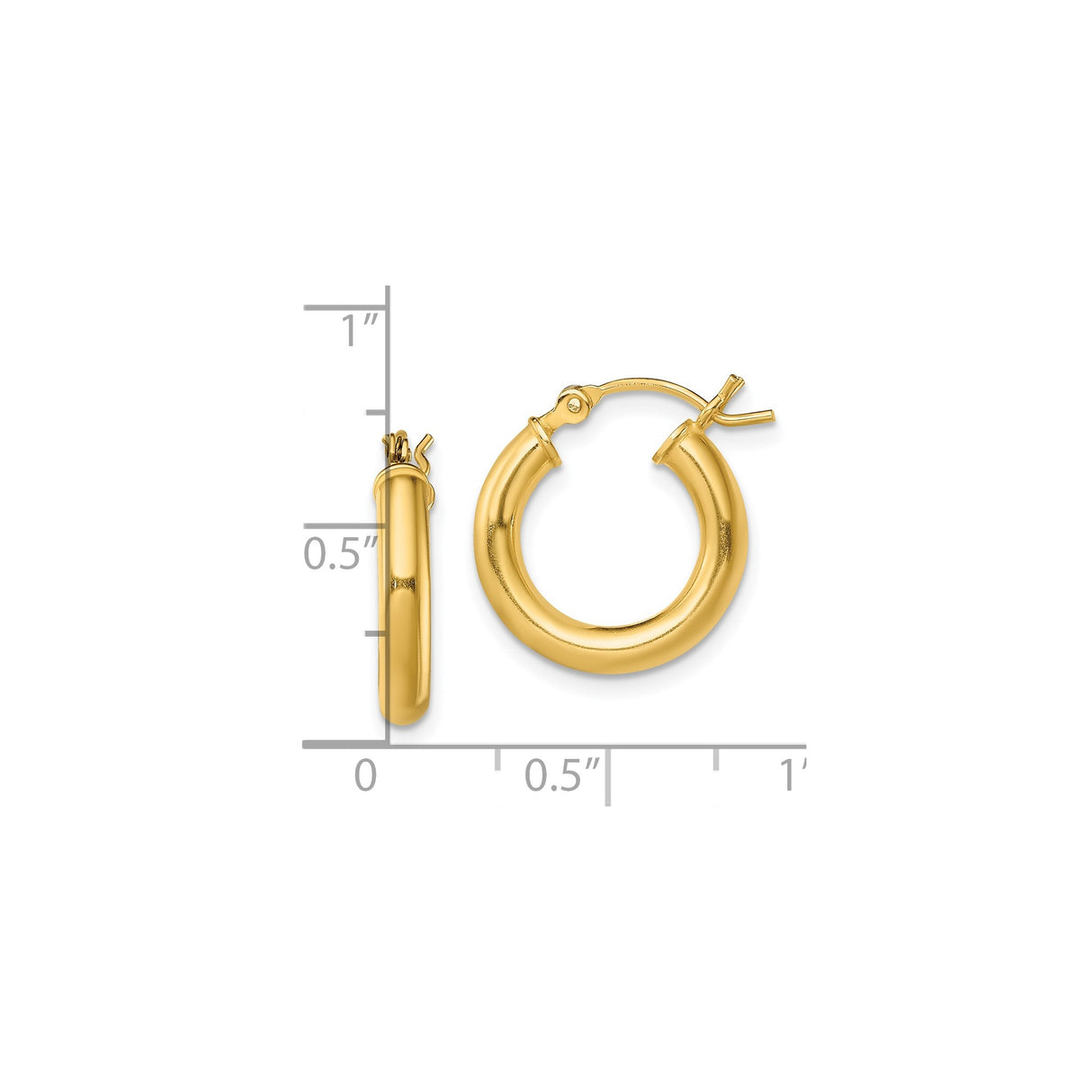 Sterling Silver Hoop Earrings, Gold Plated Round Tube Design, Lightweight Polished Style