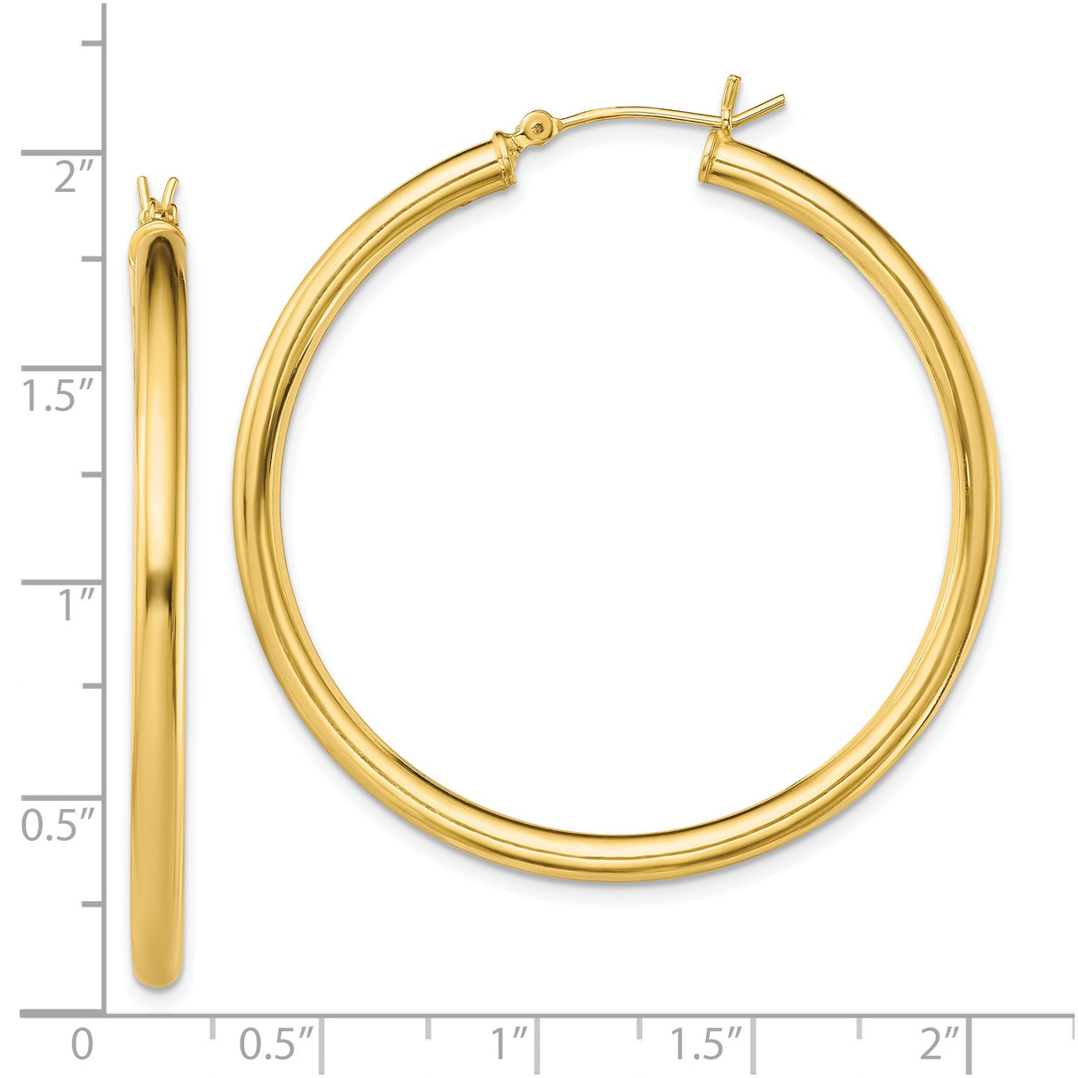 Sterling Silver Gold Plated Hoop Earrings, Large Polished Lightweight Tube Design