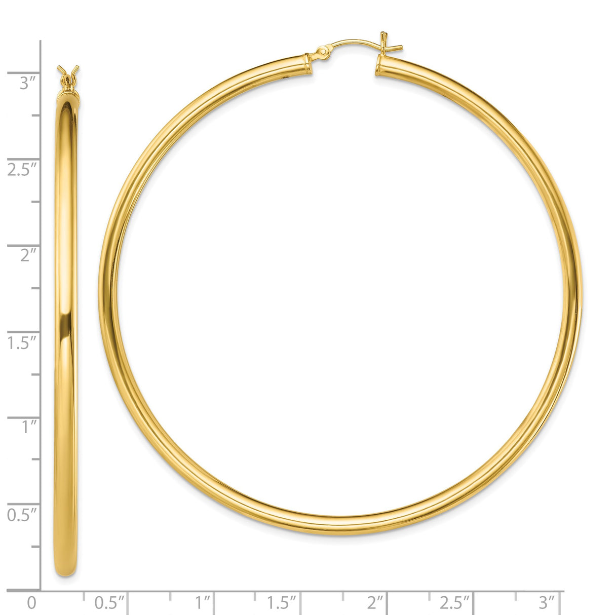 Sterling Silver Hoop Earrings, Gold Plated, Smooth Polished Finish, Lightweight Tube Style