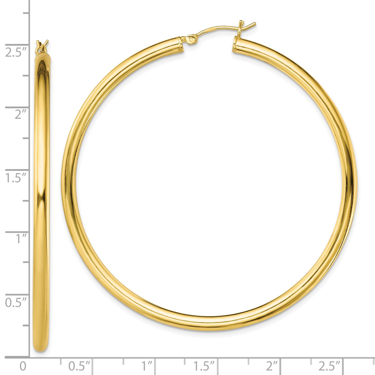 Sterling Silver Gold Plated Hoop Earrings, Large Round Smooth Polished Style for Women