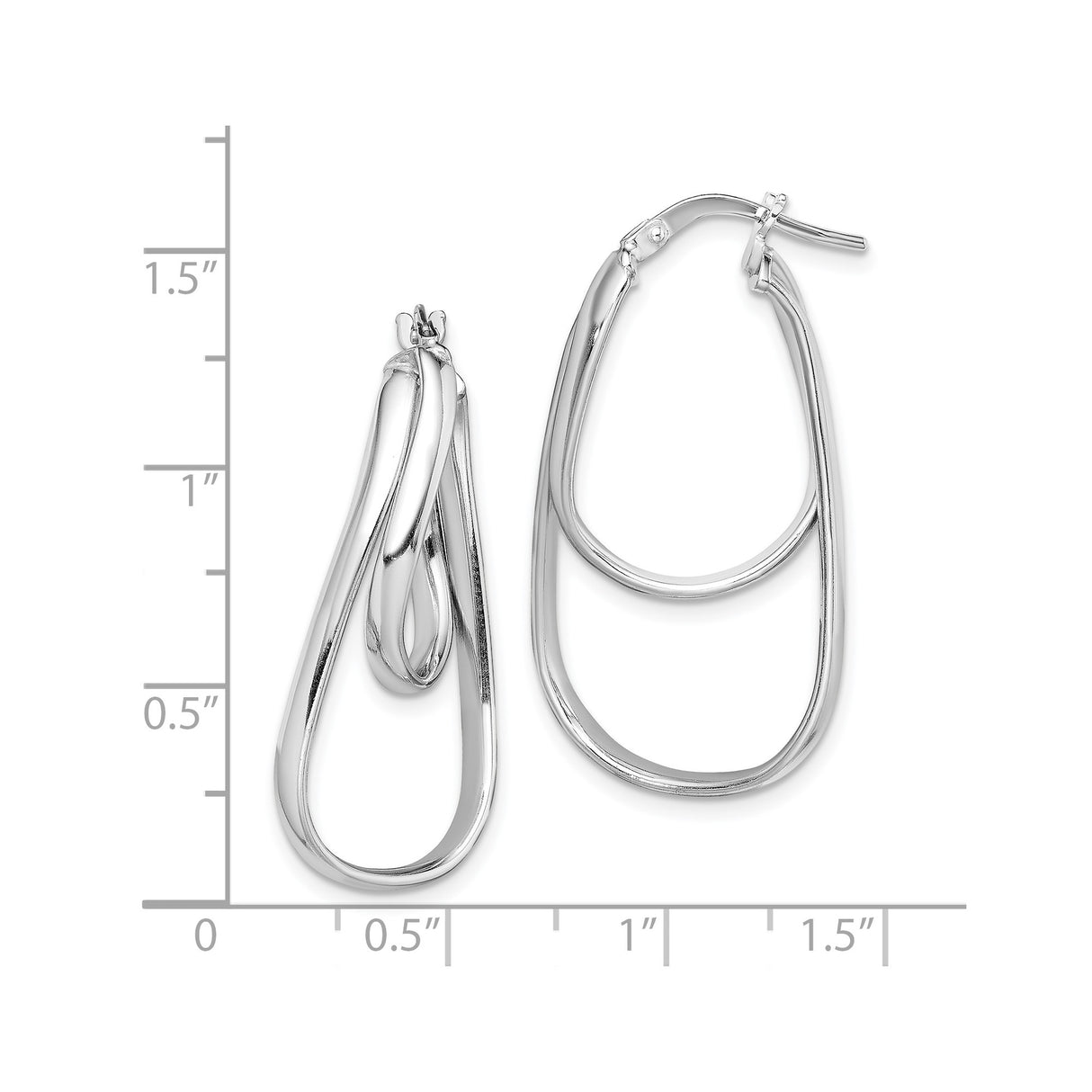 Sterling Silver Twisted Teardrop Hoop Earrings with Layered Design for Women