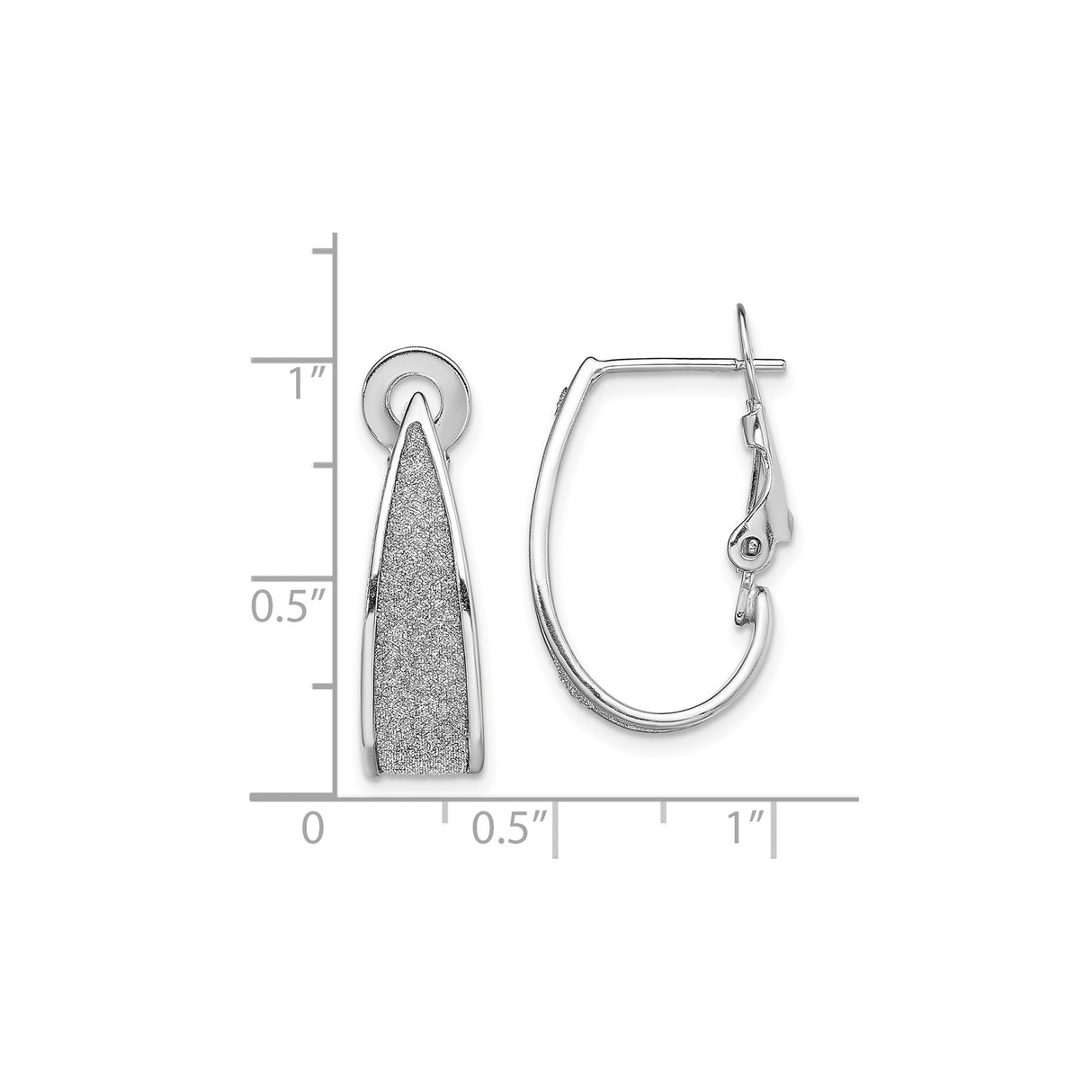 Sterling Silver Teardrop Dangle Earrings with Sandblasted Inner Finish for Women