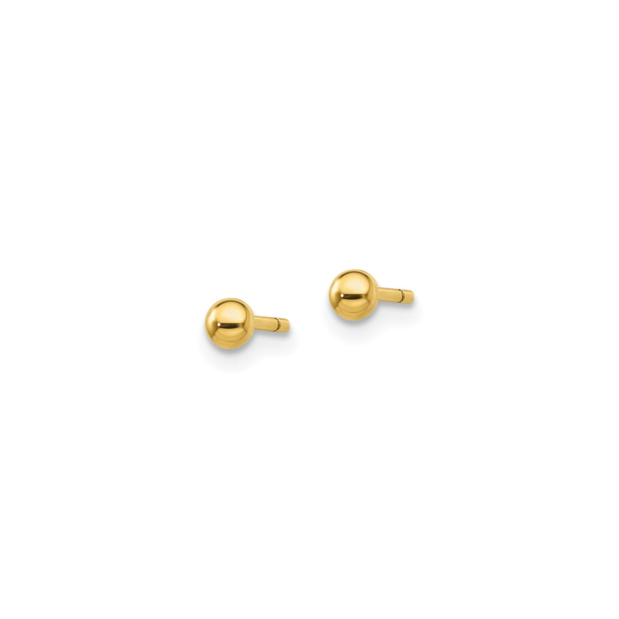 Sterling Silver Gold Plated Ball Stud Earrings, Classic Polished Round Design, Minimalist Style