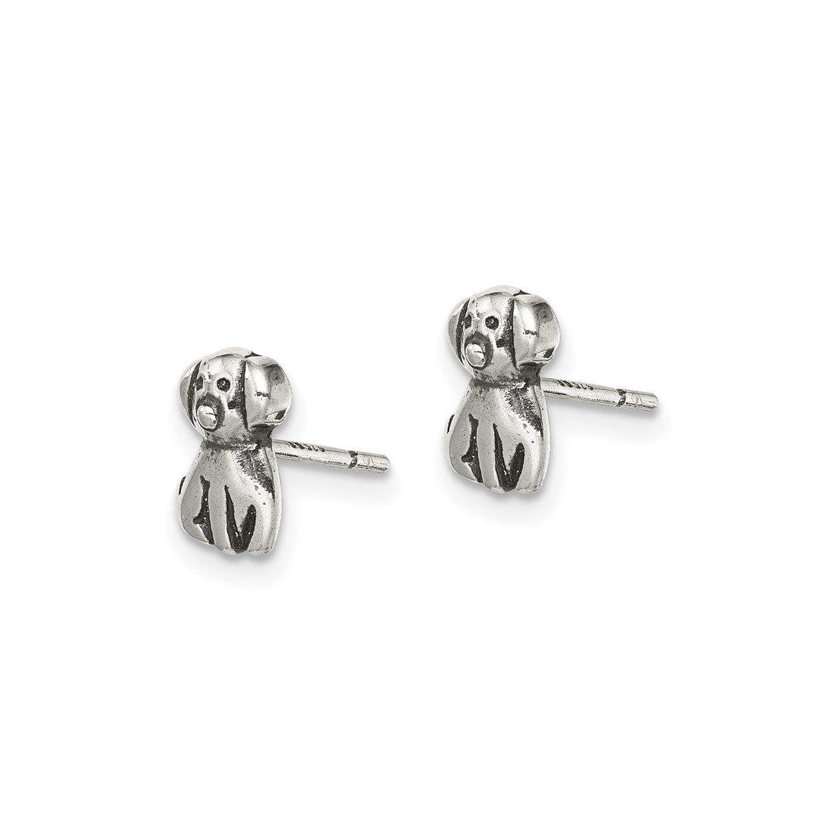 Sterling Silver Dog Stud Earrings with Playful Puppy Design for Women and Girls