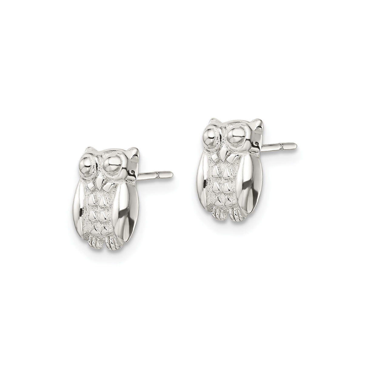 Sterling Silver Owl Stud Earrings with Detailed Owl Design, Nature-Inspired Jewelry for Women and Girls