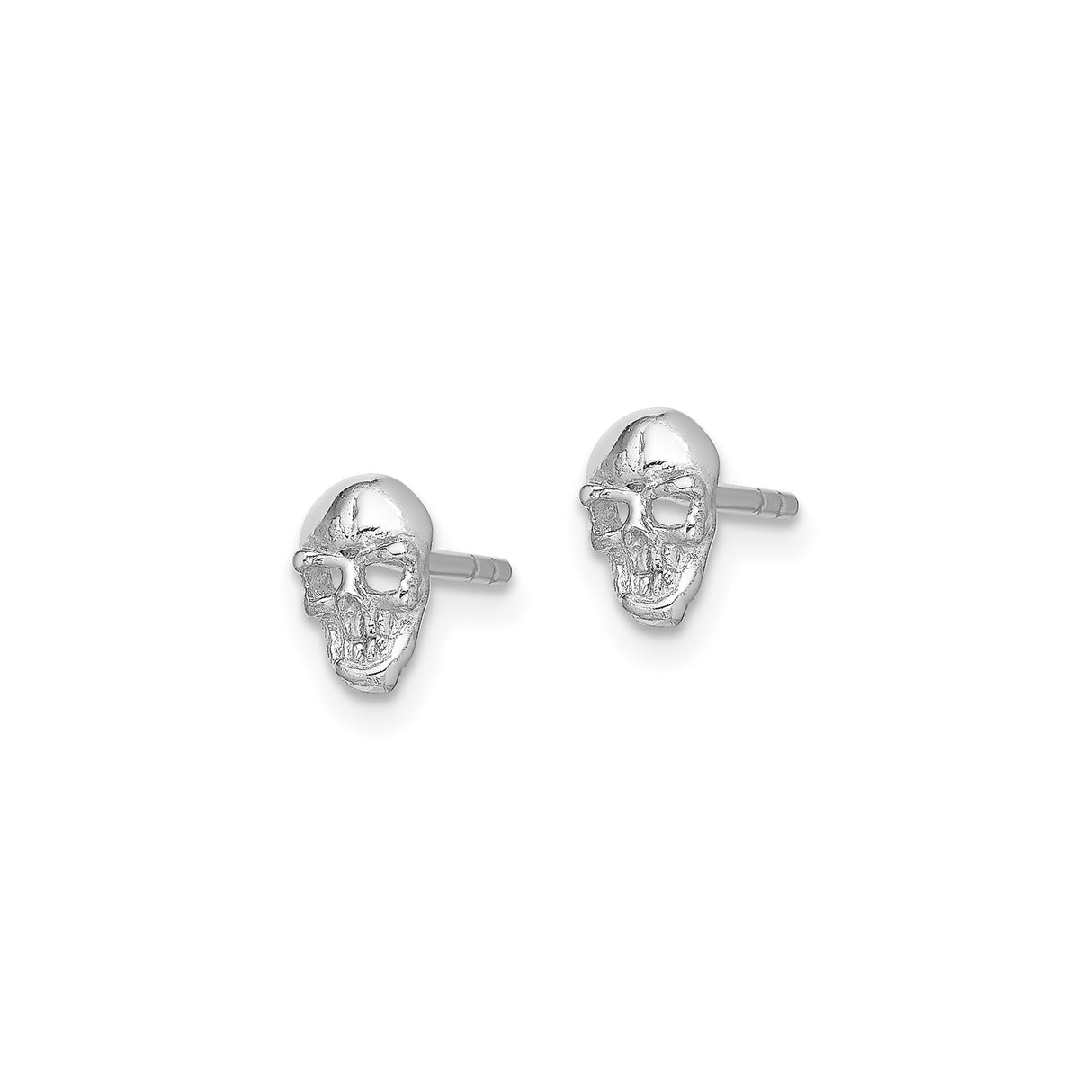 Sterling Silver Skull Stud Earrings, Gothic Punk Style for Unisex Wear
