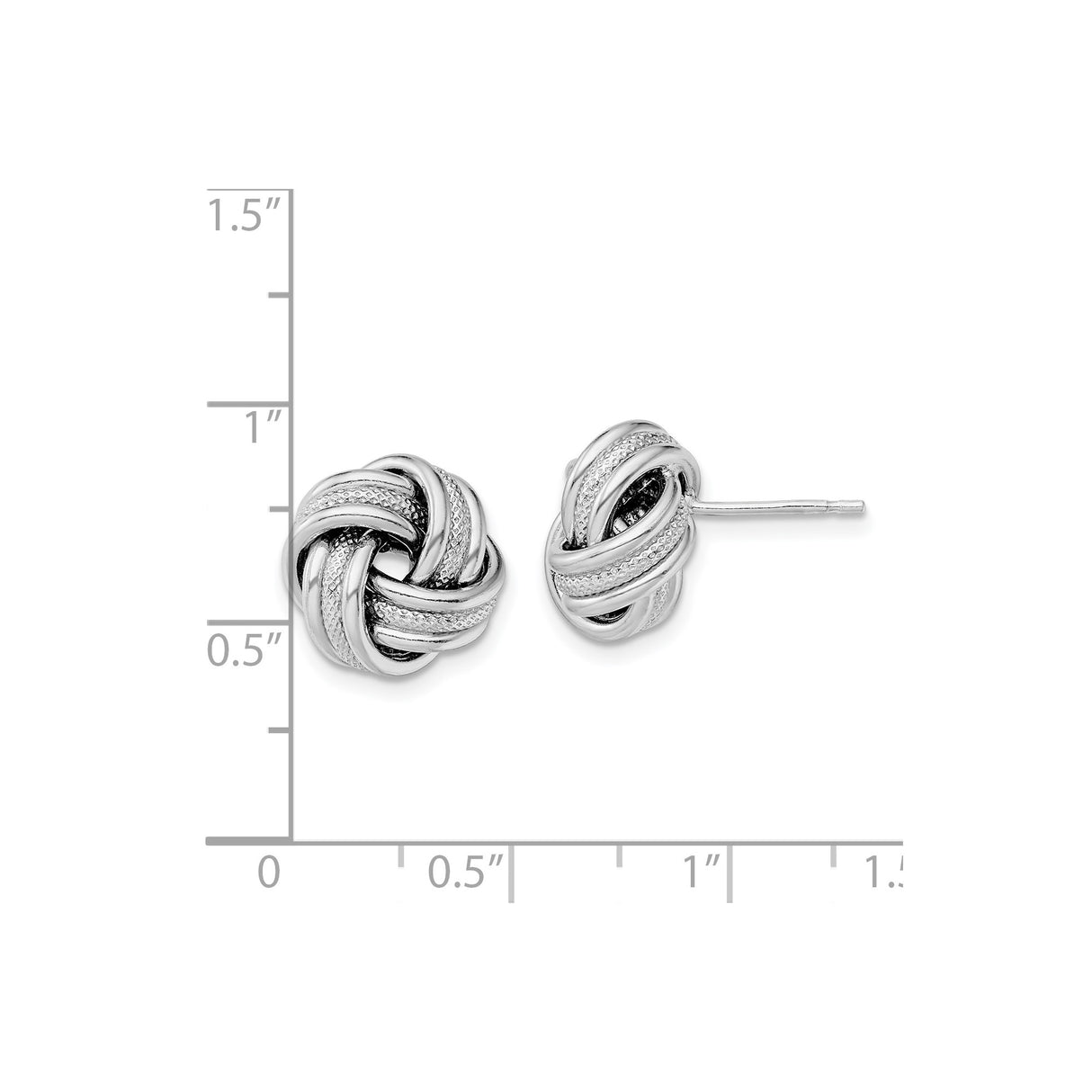 Sterling Silver Love Knot Earrings with Interwoven Design and Textured Detail