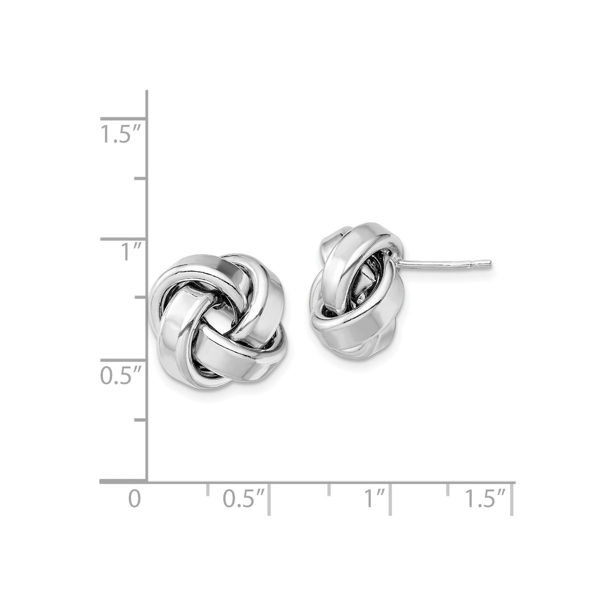 Sterling Silver Love Knot Stud Earrings, Polished Minimalist Design for Women