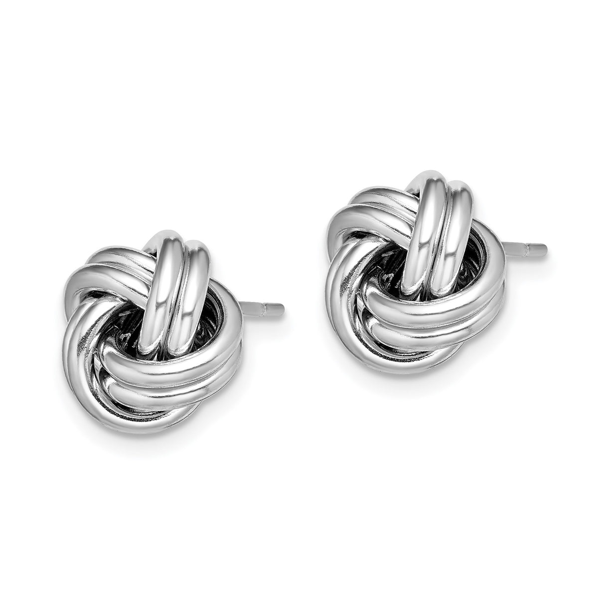 Sterling Silver Love Knot Stud Earrings with Interwoven Design Symbolizing Unity and Eternal Love
