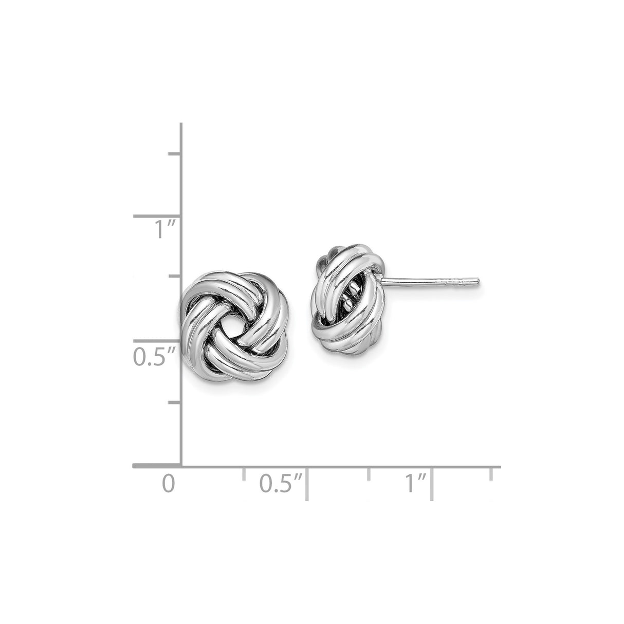 Sterling Silver Love Knot Stud Earrings with Interwoven Design Symbolizing Unity and Eternal Love