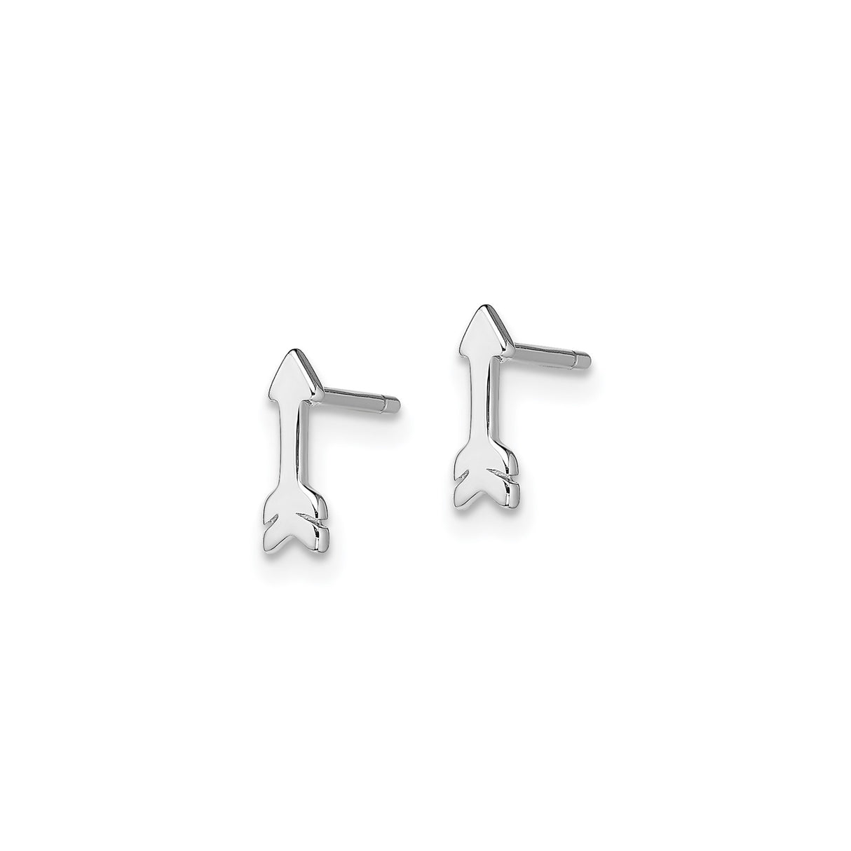 Sterling Silver Arrow Stud Earrings, Minimalist Directional Design, Boho Unisex Style