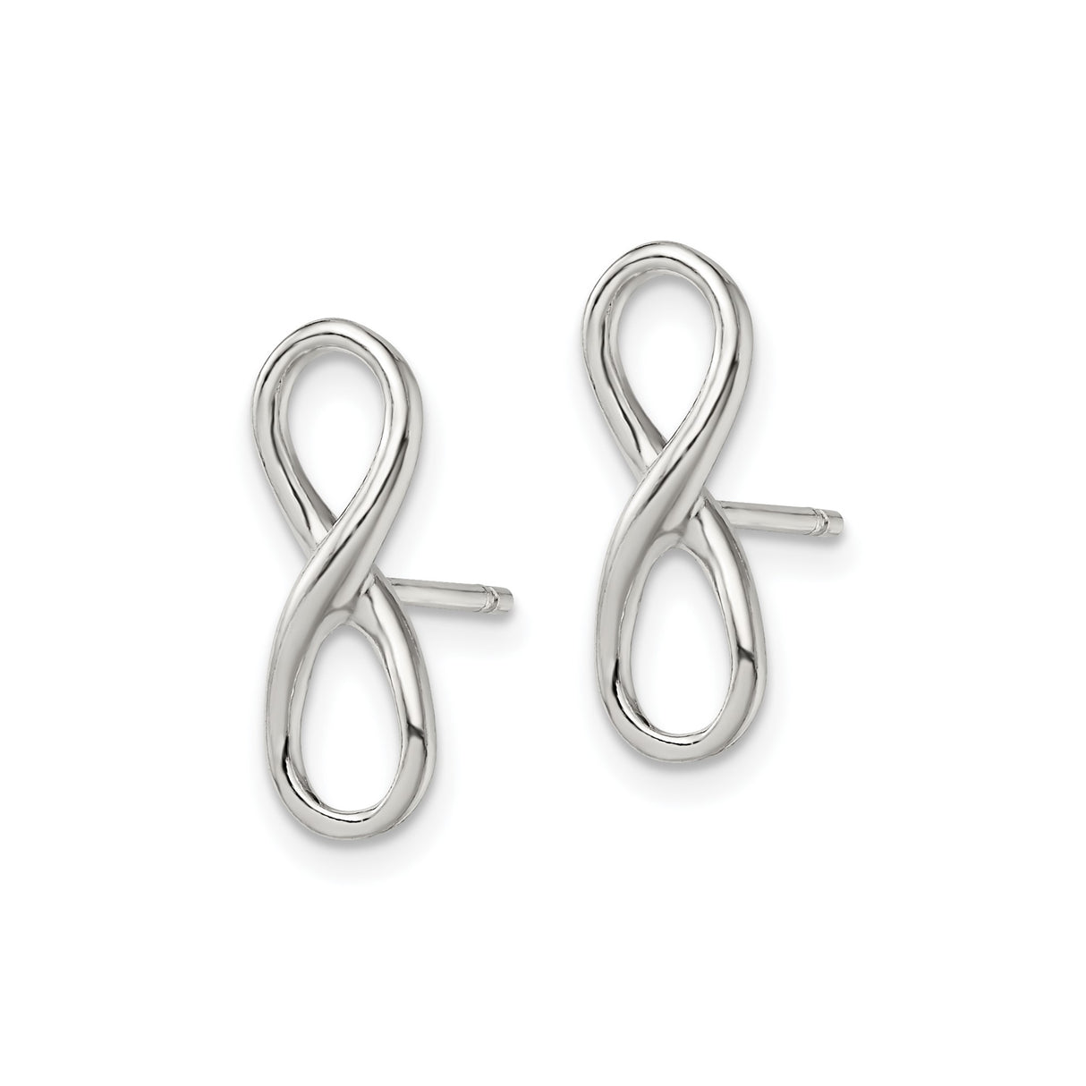 Sterling Silver Stud Earrings with Infinity Knot Design, Minimalist Modern Style for Women