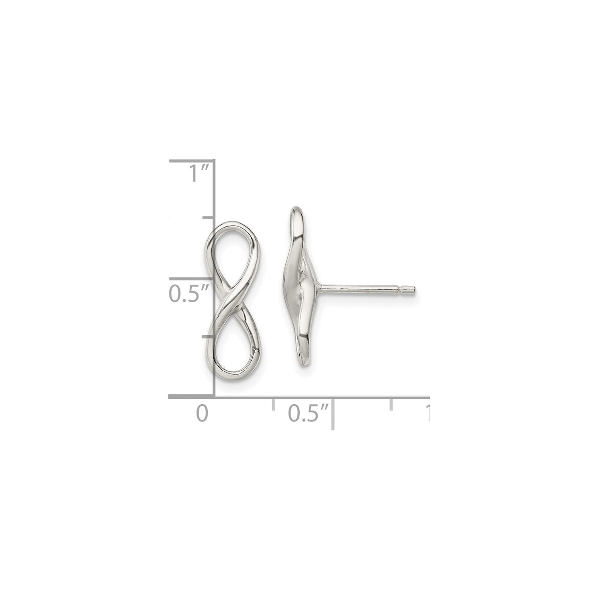 Sterling Silver Stud Earrings with Infinity Knot Design, Minimalist Modern Style for Women