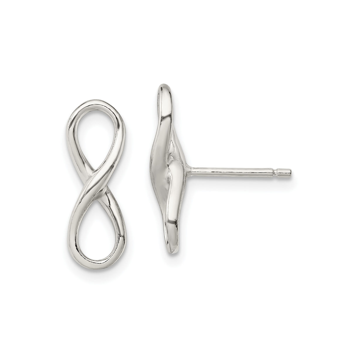 Sterling Silver Stud Earrings with Infinity Knot Design, Minimalist Modern Style for Women