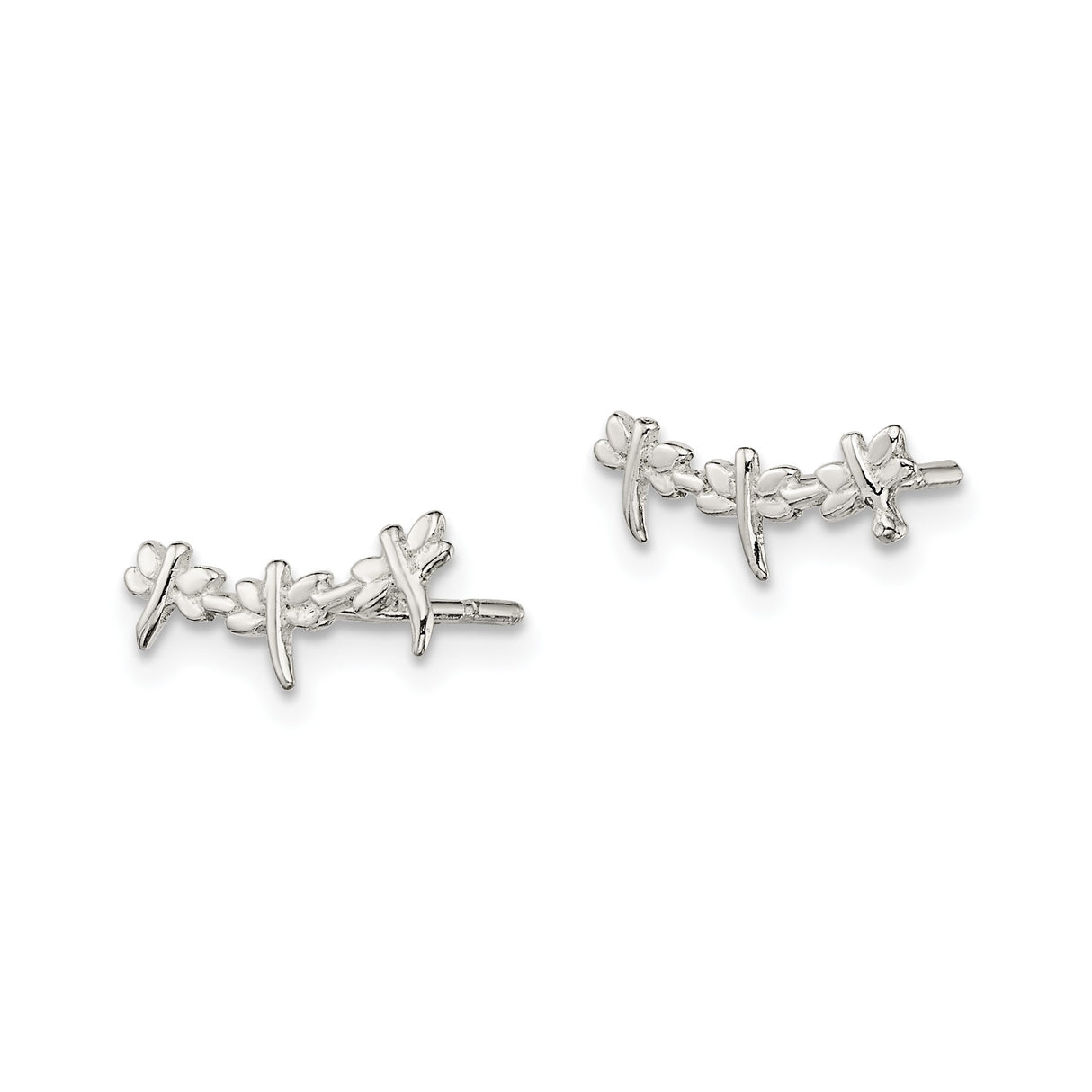 Sterling Silver Ear Climbers with Multi Dragonfly Design, Nature-Inspired Insect Motif Earrings for Women