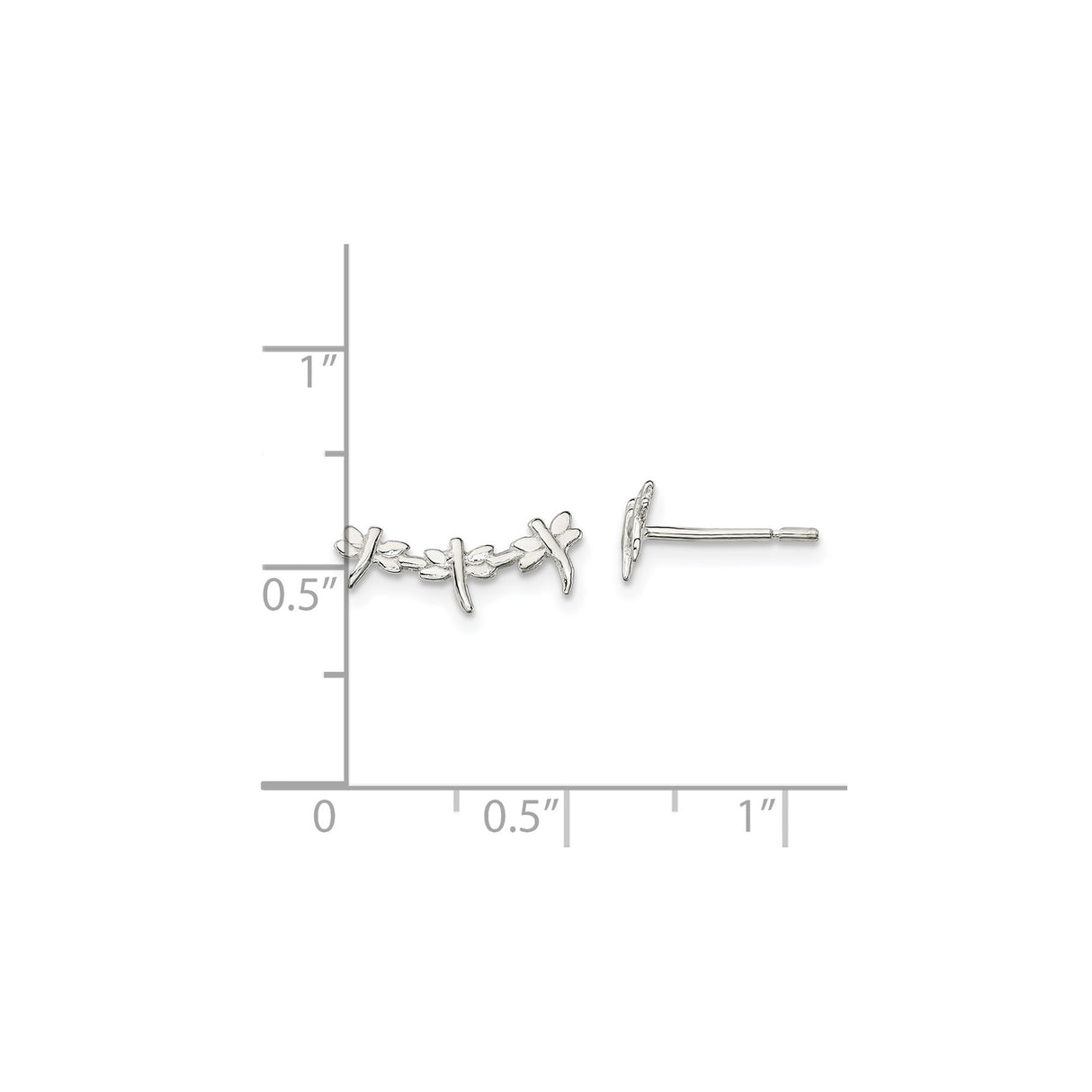 Sterling Silver Ear Climbers with Multi Dragonfly Design, Nature-Inspired Insect Motif Earrings for Women