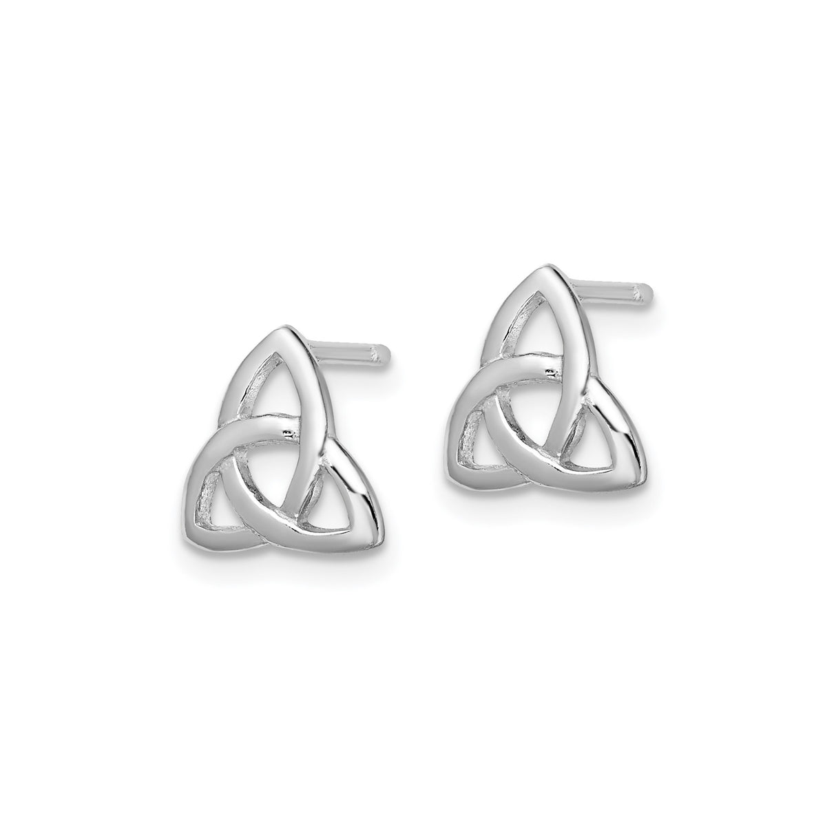 Sterling Silver Celtic Triquetra Stud Earrings with Open Trinity Knot Design