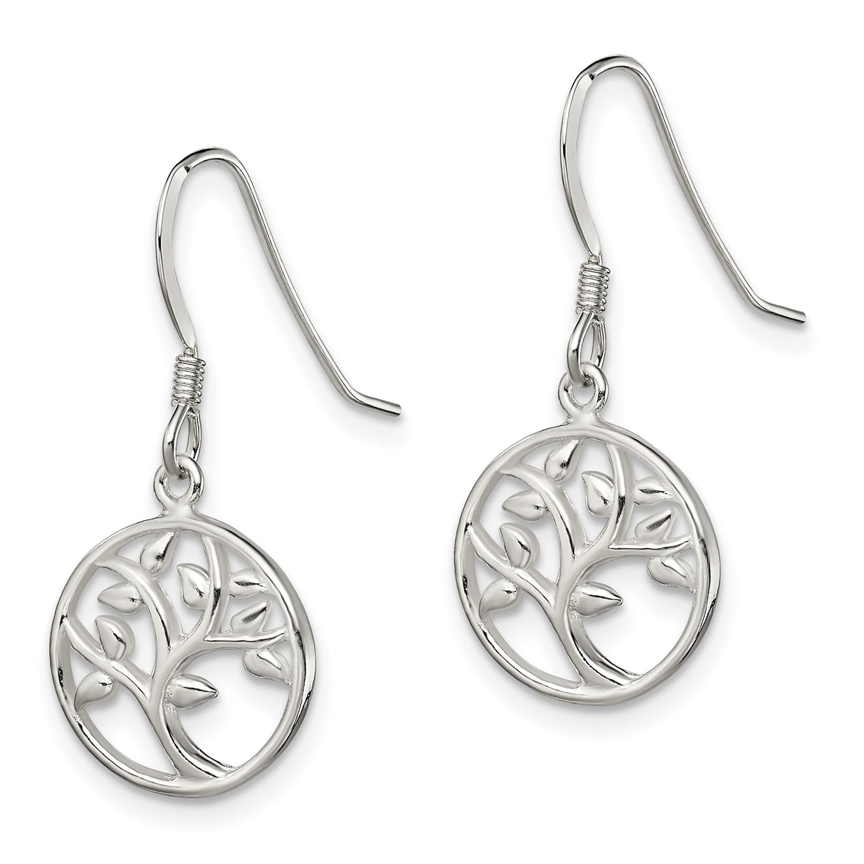 Sterling Silver Tree of Life Dangle Earrings, Spiritual Nature Jewelry for Women