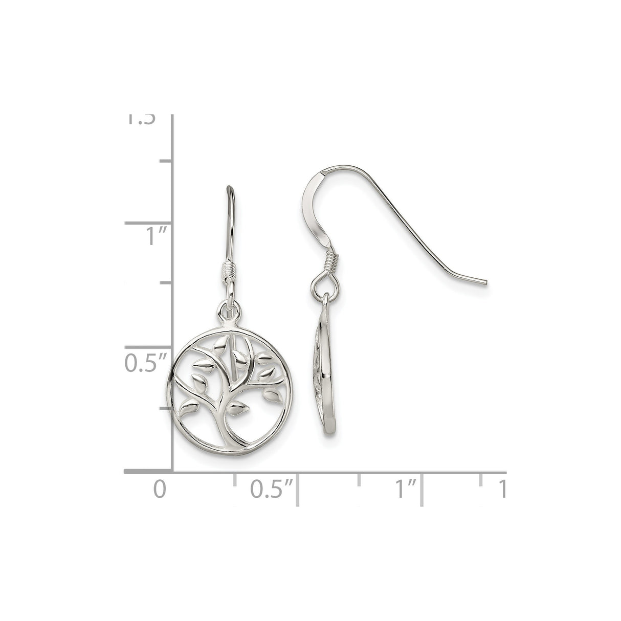 Sterling Silver Tree of Life Dangle Earrings, Spiritual Nature Jewelry for Women