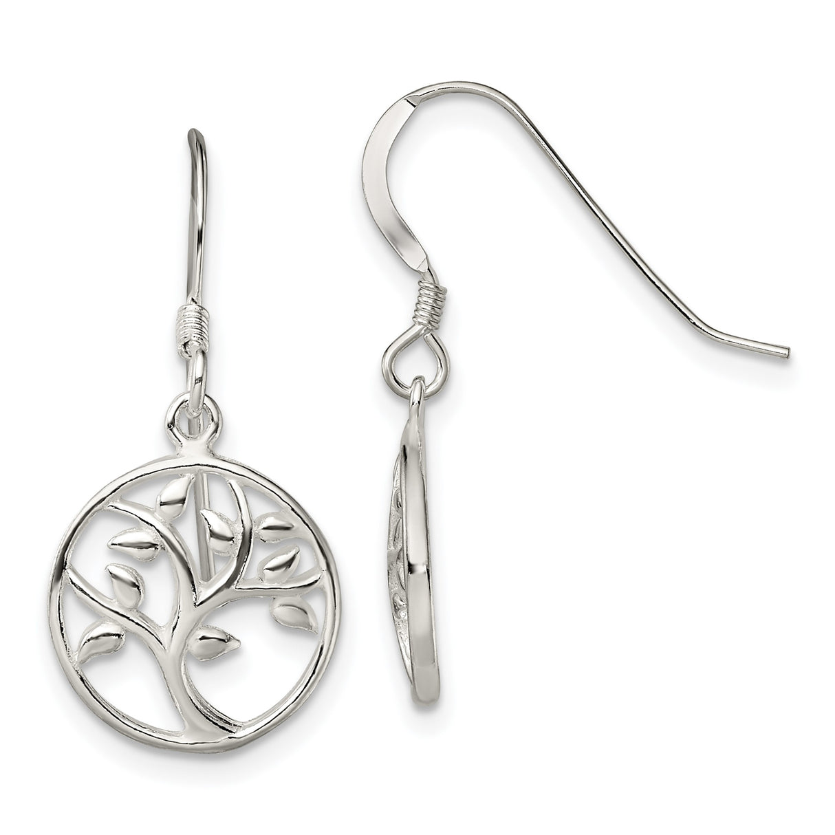 Sterling Silver Tree of Life Dangle Earrings, Spiritual Nature Jewelry for Women