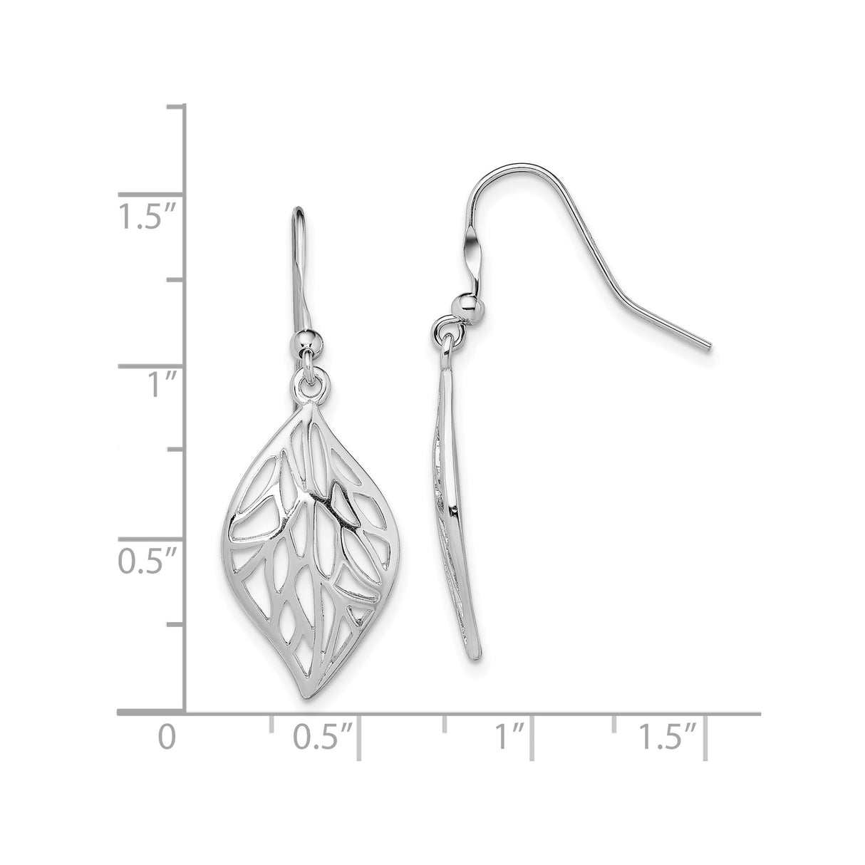 Sterling Silver Leaf Dangle Earrings, Openwork Botanical Design, Nature Inspired Jewelry