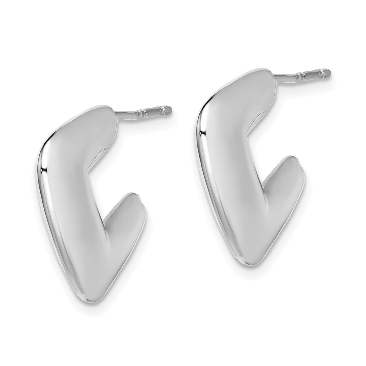 Sterling Silver Hoop Earrings with Abstract Sculptural Geometric Design for Women