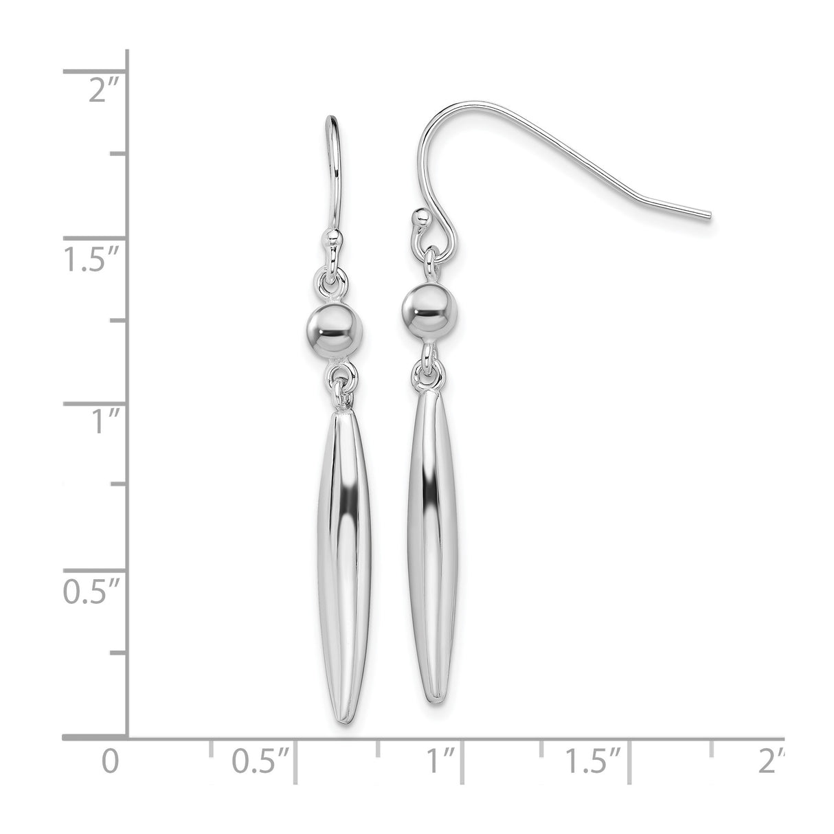 Sterling Silver Dangle Earrings with Elongated Bar Drops and Polished Accents, Minimalist Style