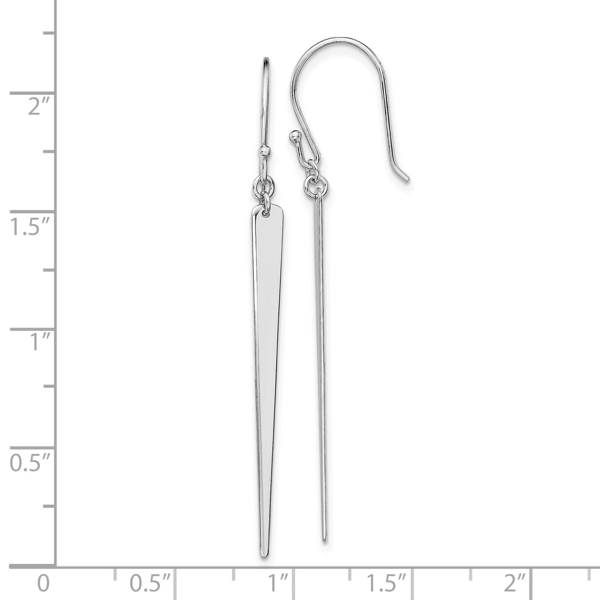 Sterling Silver Drop Earrings, Minimalist Tapered Bar Design, Long Linear Dangles, Contemporary Style