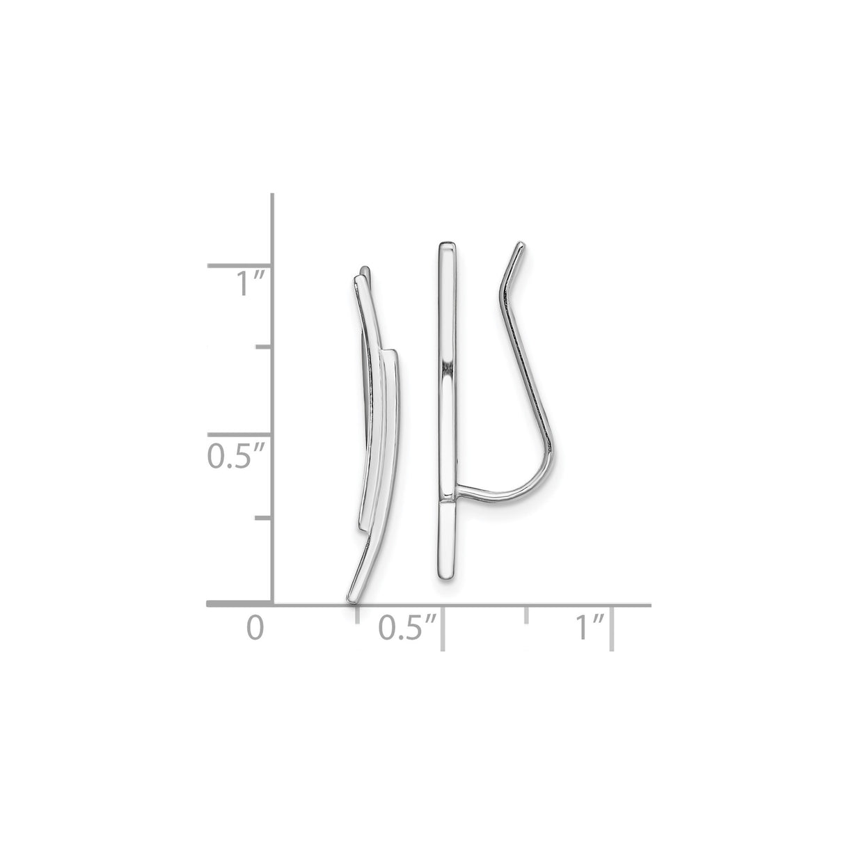 Sterling Silver Ear Climber Earrings, Minimalist Sleek Bar Design for Women