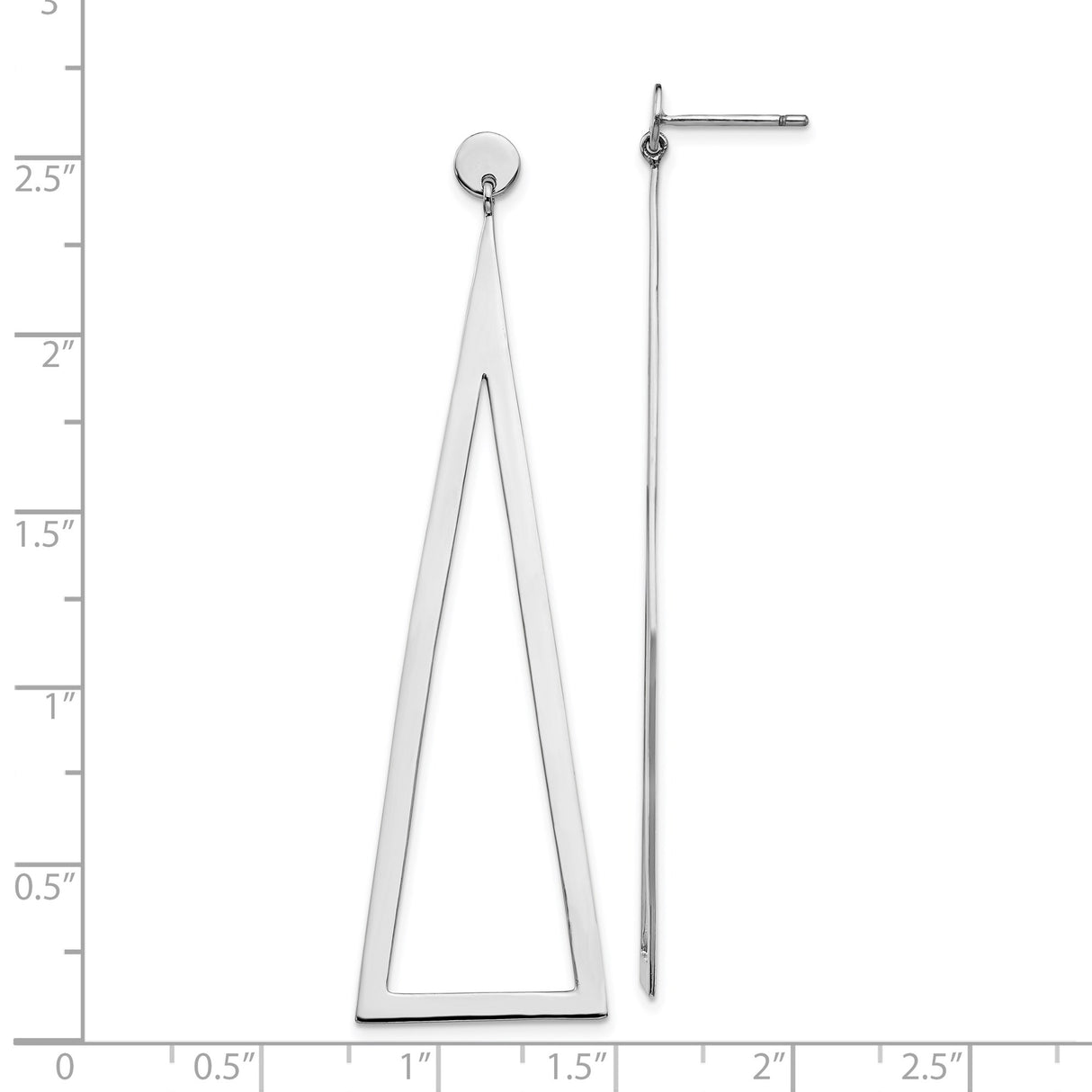 Sterling Silver Drop Earrings with Open Triangle Design, Modern Minimalist Style for Women